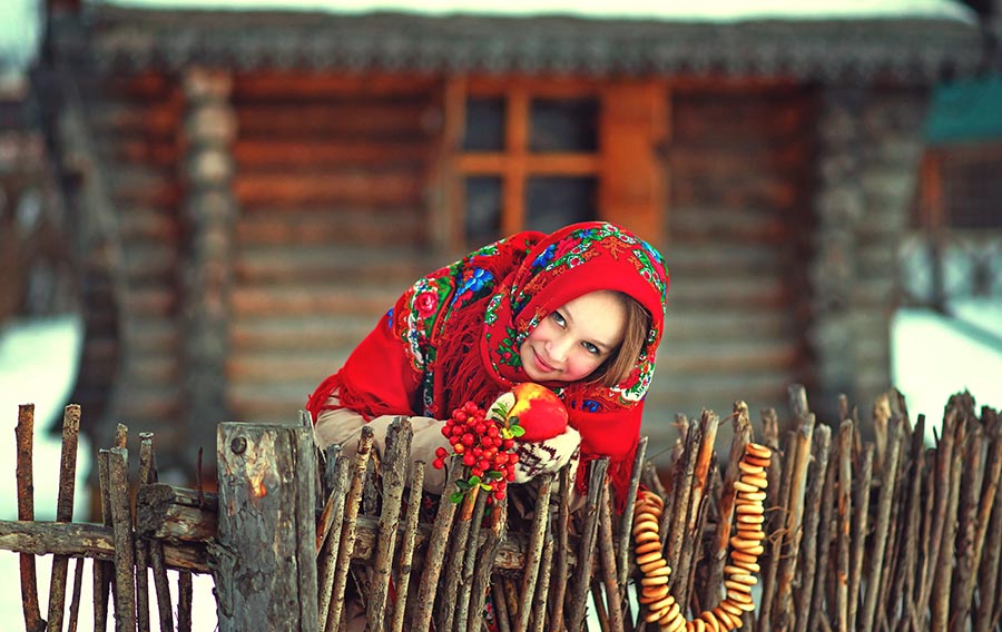 Sexy girl Women in Slavic costumes in Bogor
