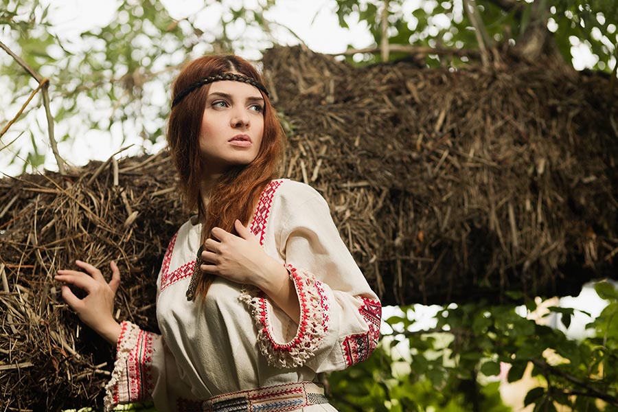Women in Slavic costumes in Bogor